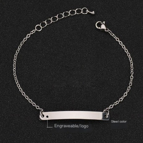 Curved Engraved Bracelet, Customizable Jewelry Piece