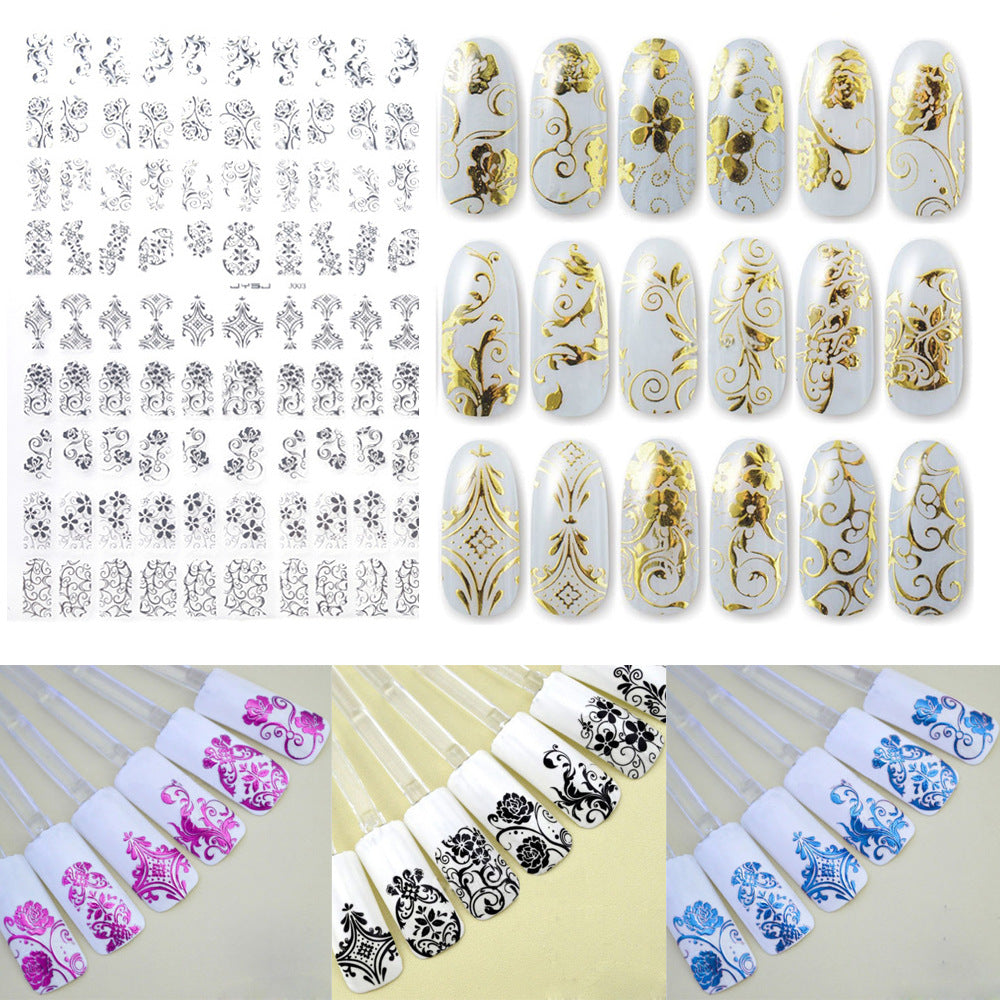 108 Metallic Nail Art 3D Stickers for Manicure