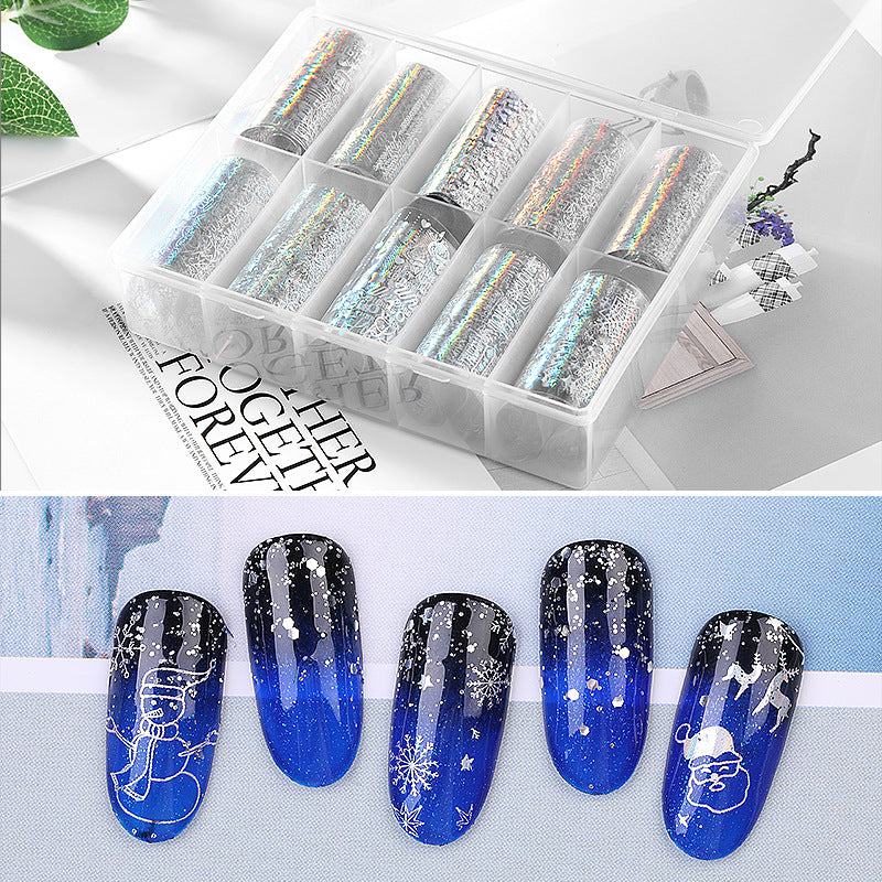 Christmas Galaxy Nail Transfer Stickers Set (10 Styles)