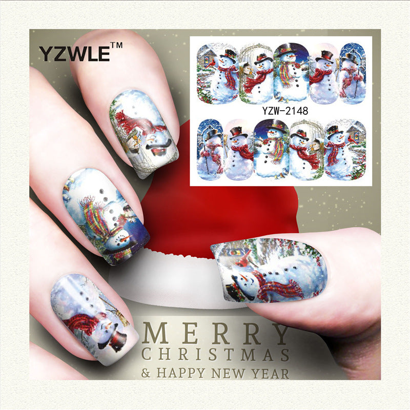 Nail Stickers Water Transfer for Winter Christmas Decor