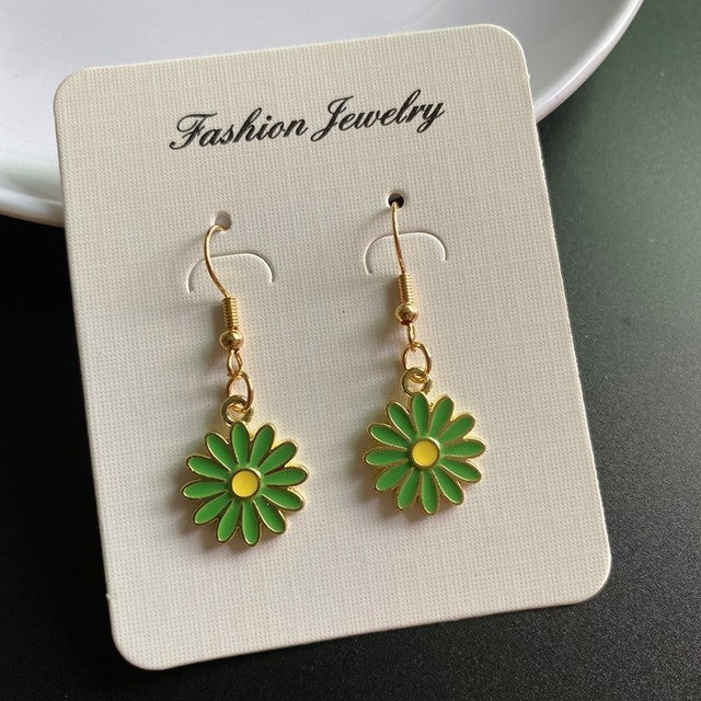 Korean Fashion Sunflower Necklace and Earring Set for Girls
