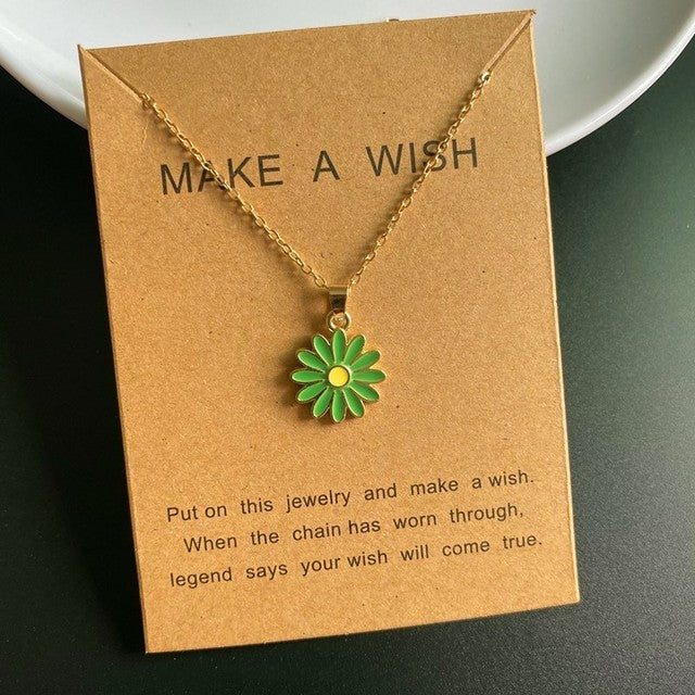 Korean Fashion Sunflower Necklace and Earring Set for Girls