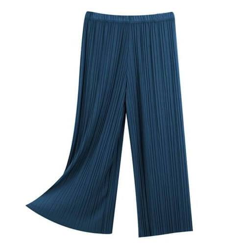 Women’s High-Waisted Pleated Wide-Leg Pants (Black)