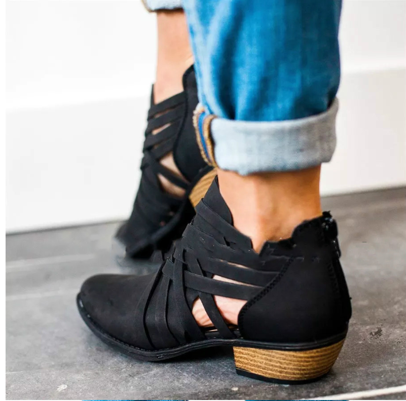 Cutout High Heels and Chunky Women’s Ankle Boots