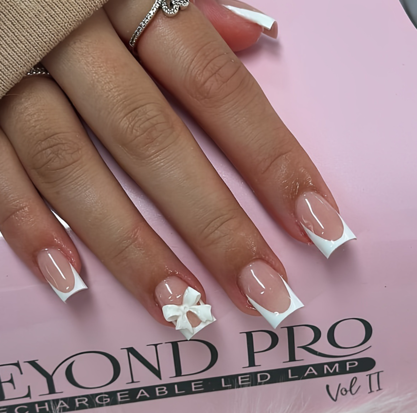 White Bow Nail Stickers