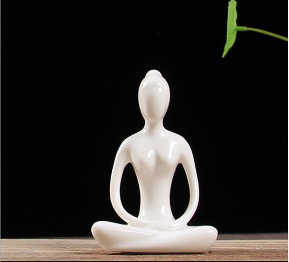 Abstract Yoga Girl Ceramic Home Decor Figurine