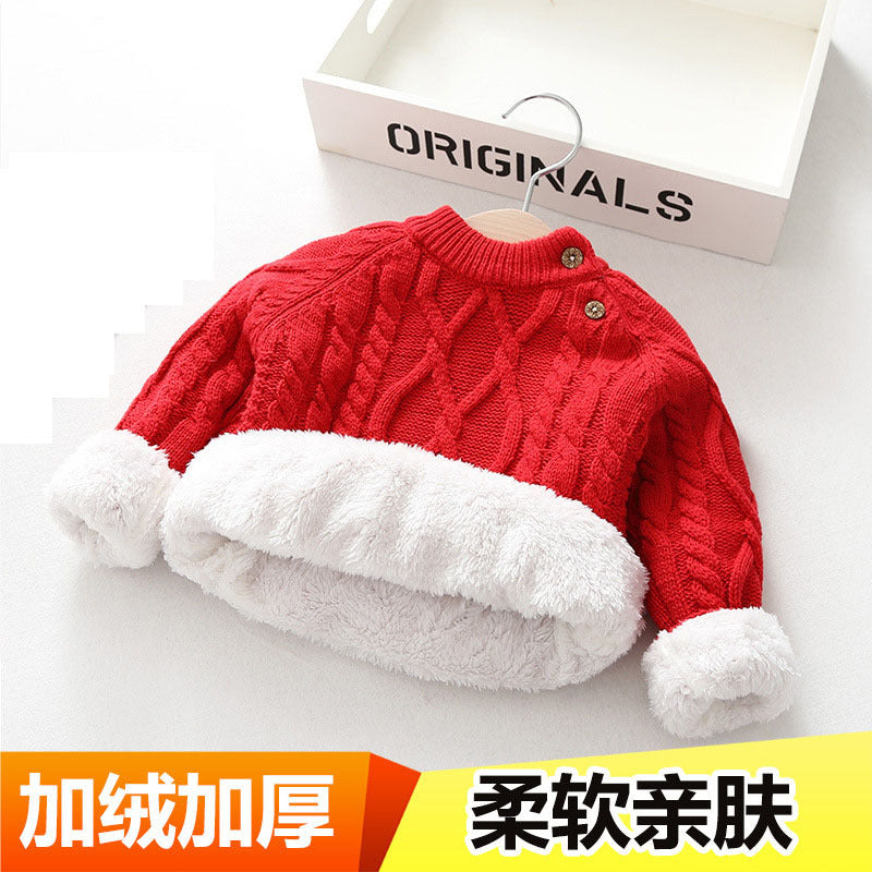Kids' Thickened Knitted Sweater for Autumn/Winter