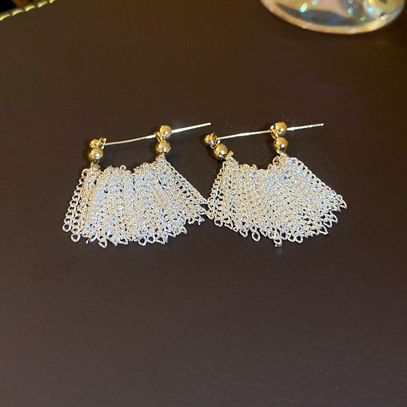Stylish Heart Star Sequined Tassel Earrings for Women