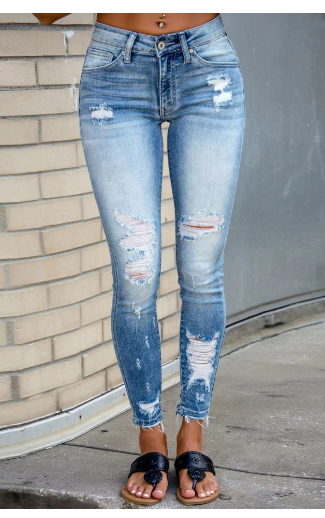 Skinny Jeans, Ripped Jeans, Stretch Denim Pants