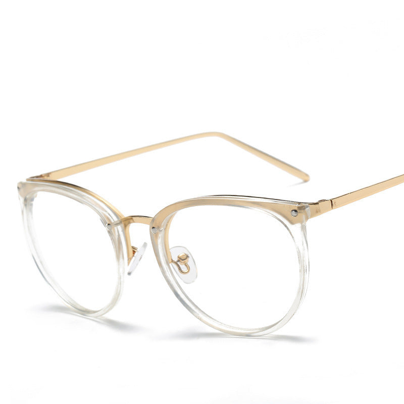 Vintage Round Gold Wire Frame Glasses for Women