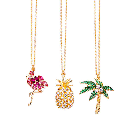 Alloy Inlay Diamond Hollow Necklaces for Women