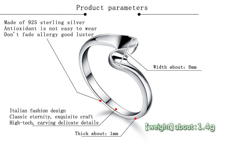 Silver Plated Lightning Ring for Women’s Jewelry
