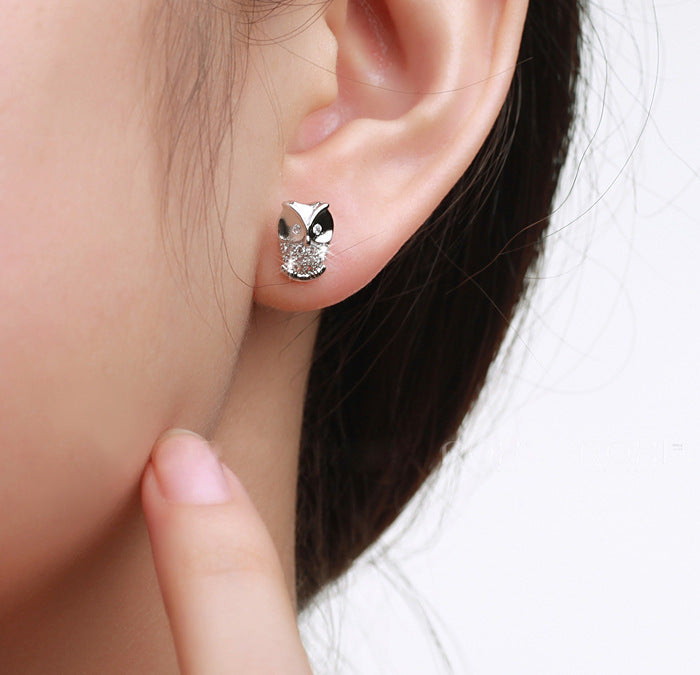 Owl Crystal Stud Earrings
