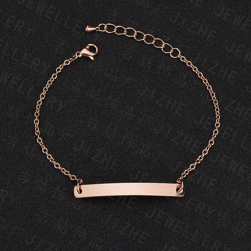 Curved Engraved Bracelet, Customizable Jewelry Piece