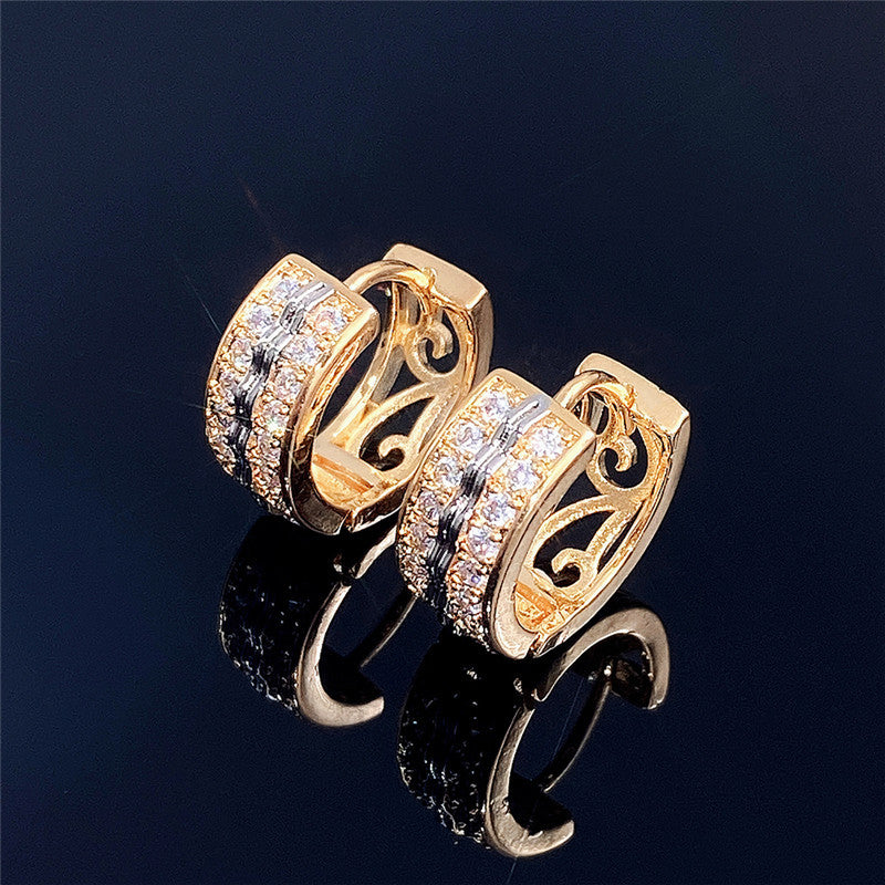 Hip Hop Style Unisex Earrings with Zircon Stone (Wholesale)