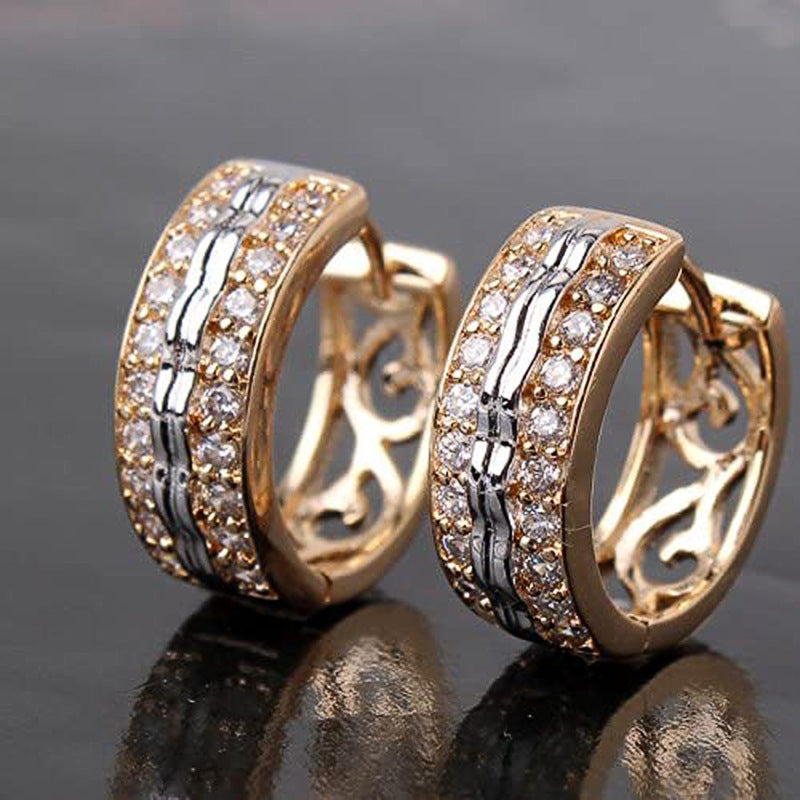 Hip Hop Style Unisex Earrings with Zircon Stone (Wholesale)