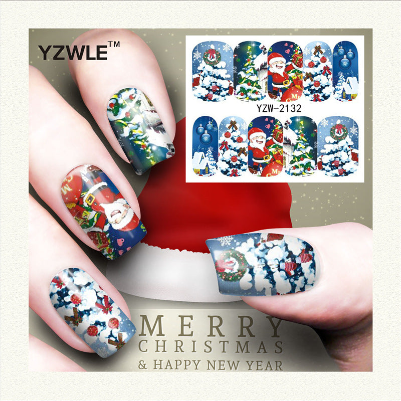 Nail Stickers Water Transfer for Winter Christmas Decor