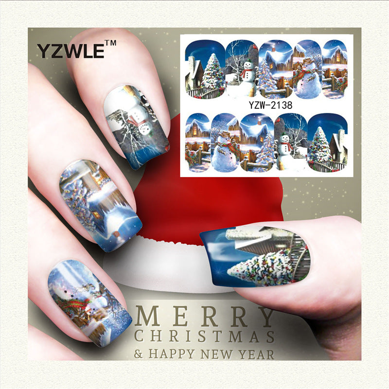 Nail Stickers Water Transfer for Winter Christmas Decor