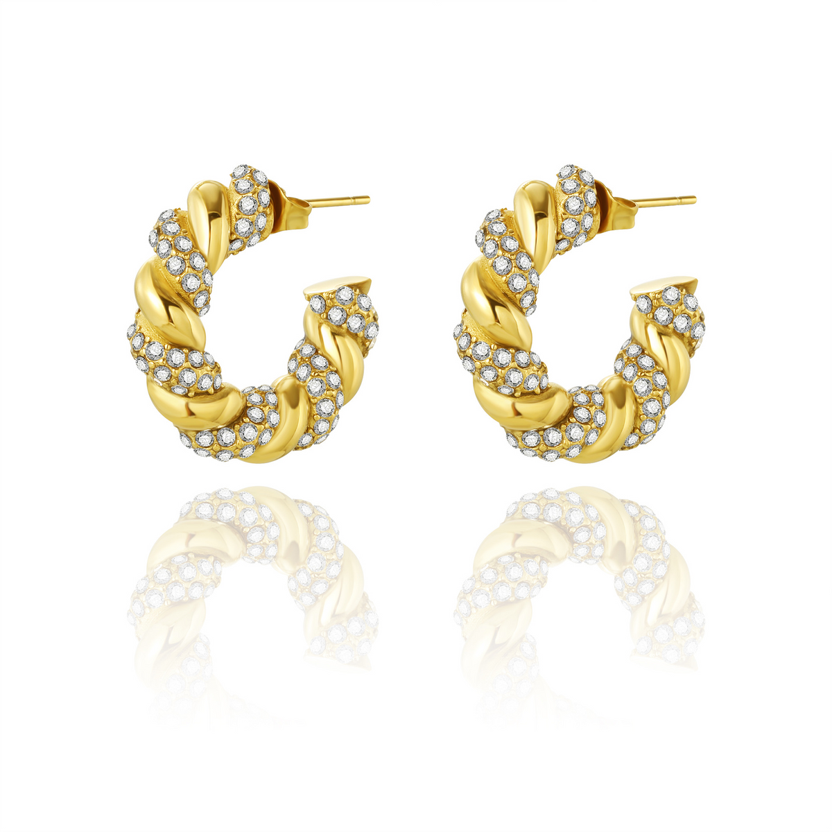 Gold-Plated Crescent Earrings