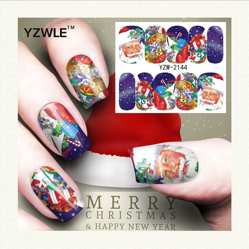 Nail Stickers Water Transfer for Winter Christmas Decor