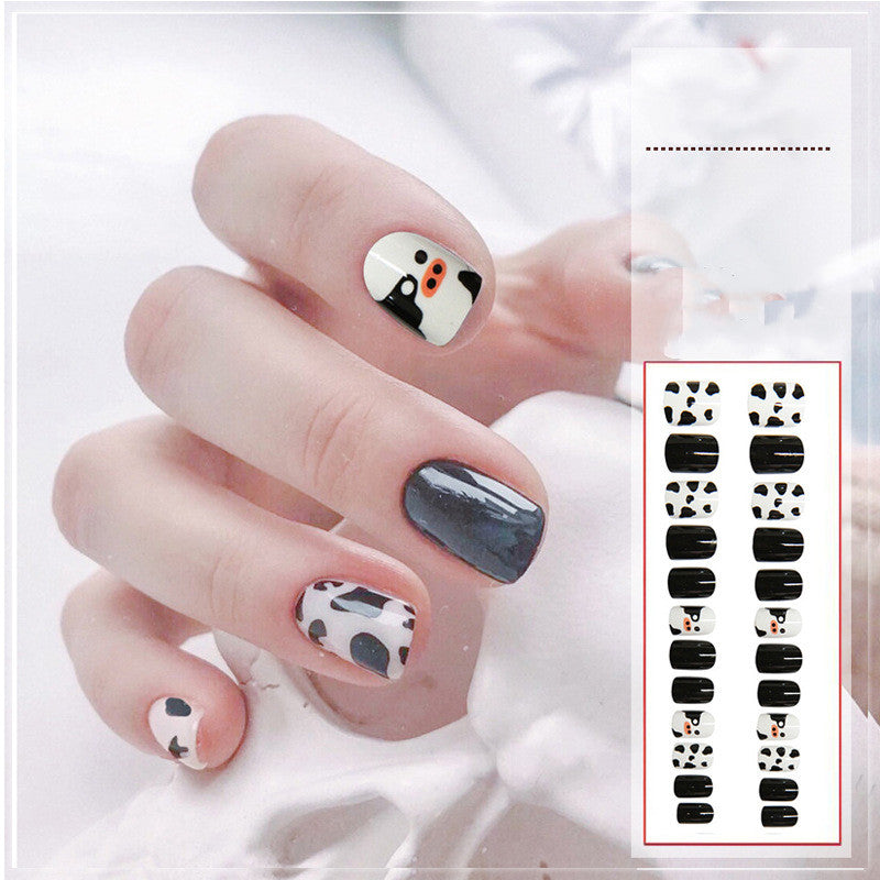 Cow Manicure with Nail Patch Design for Nails