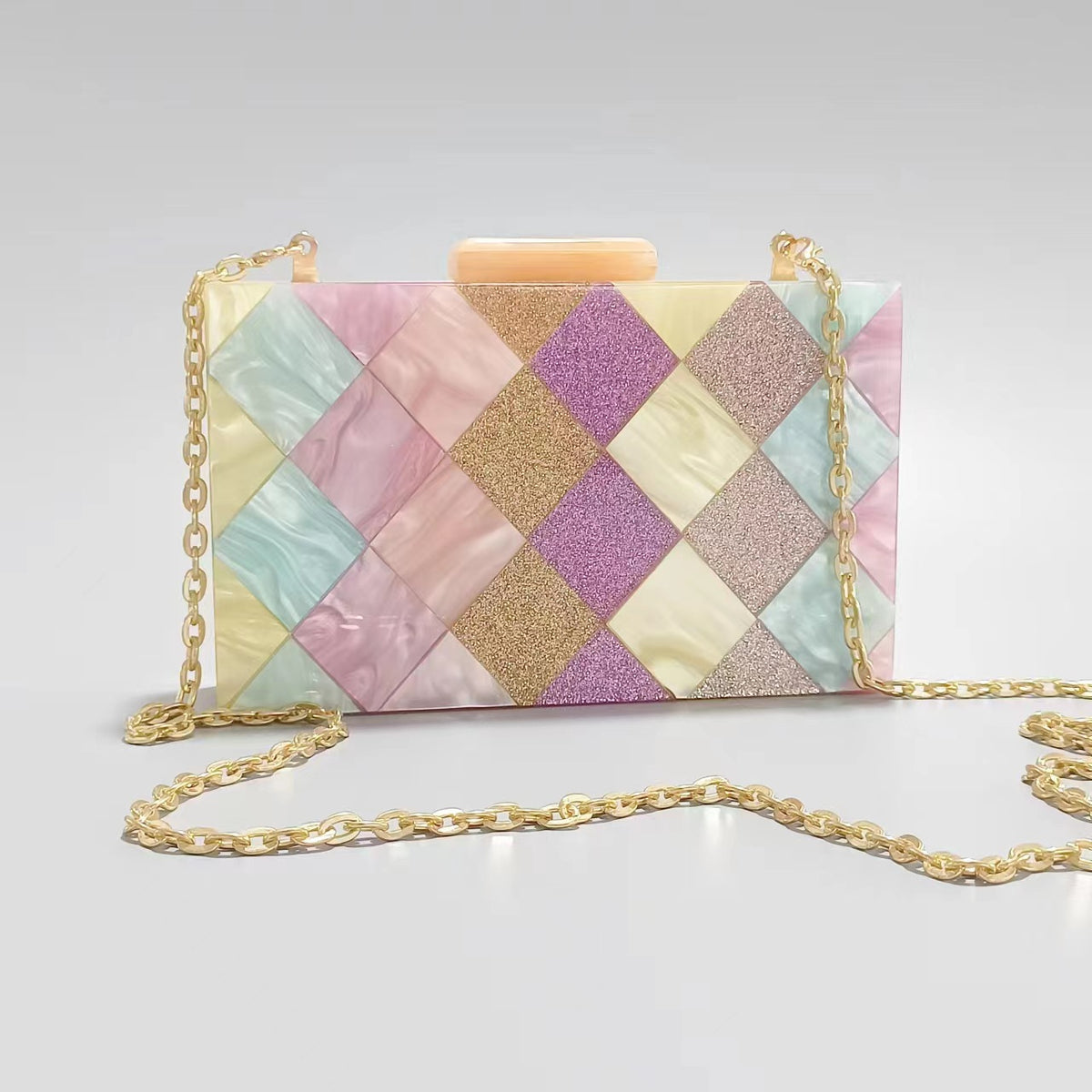 Luxury Acrylic Geometric Women’s Messenger Clutch Bag