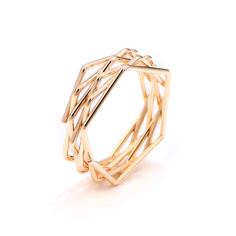 Hexagon Ring - Geometric Design Jewelry Piece