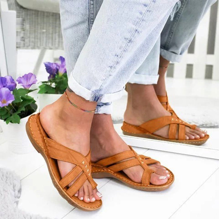 Fashion Casual Women’s Breathable Slope Heel Slippers