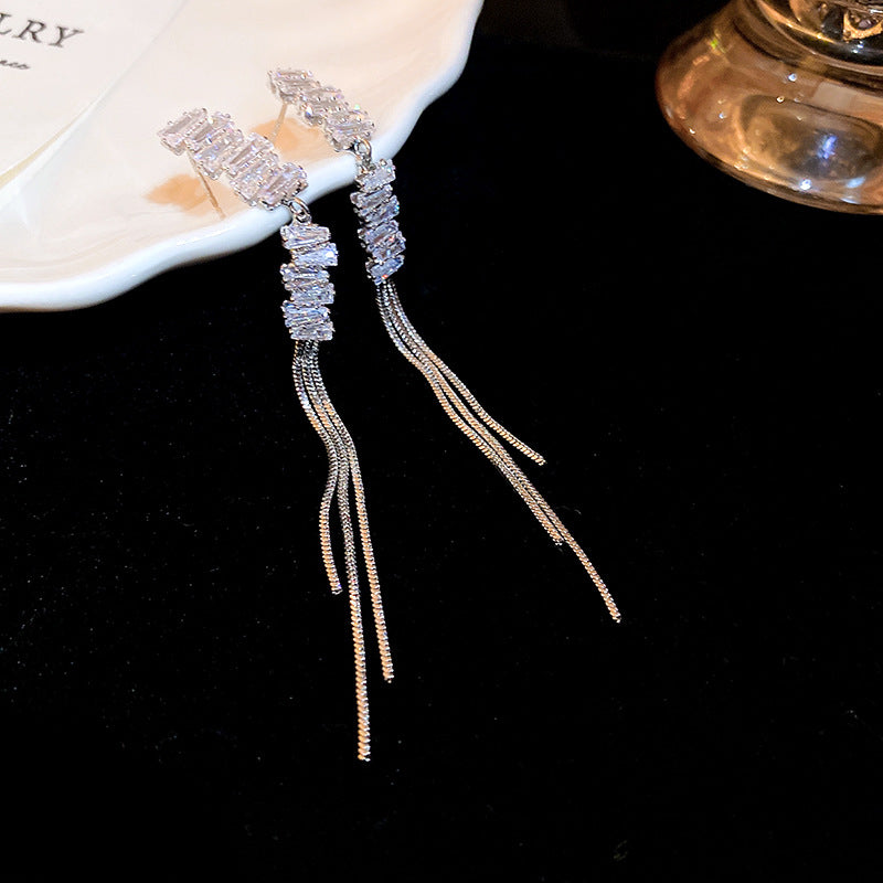 Stylish Heart Star Sequined Tassel Earrings for Women