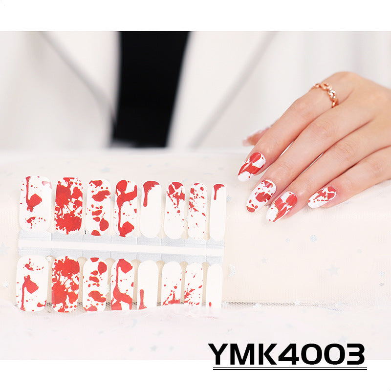 Halloween Skull and Maple Leaf Nail Stickers Collection