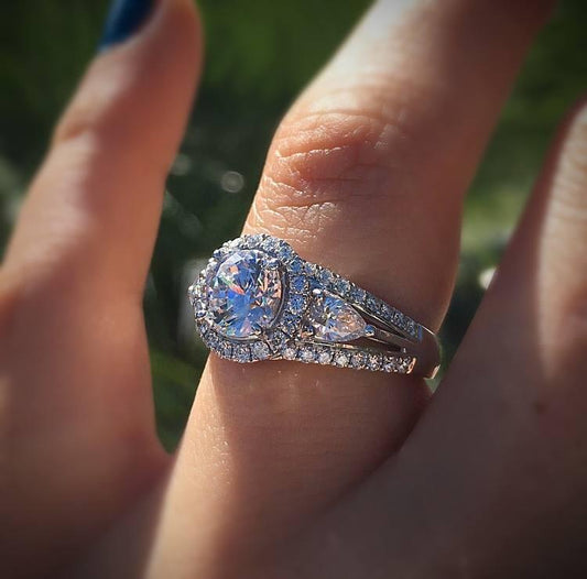 Platinum-Plated Zirconia Jewelry Ring