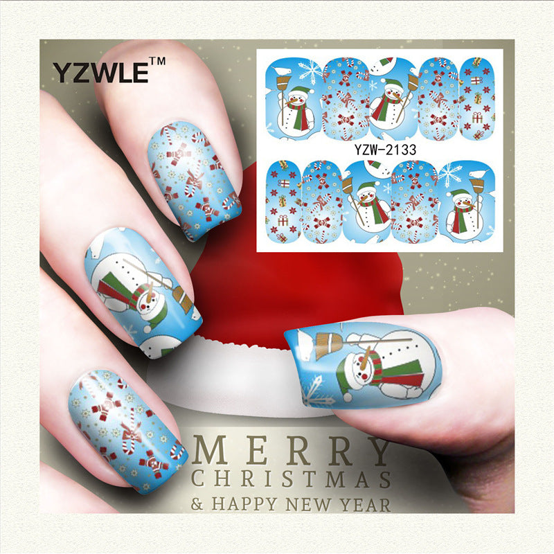 Nail Stickers Water Transfer for Winter Christmas Decor