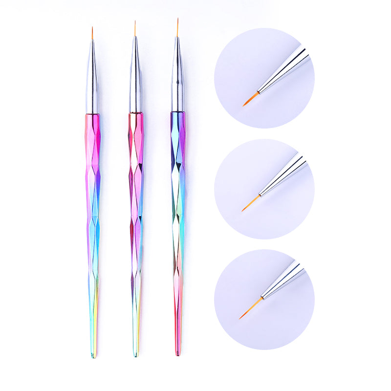 3Pcs UV Gel Nail Liner and Brush Set