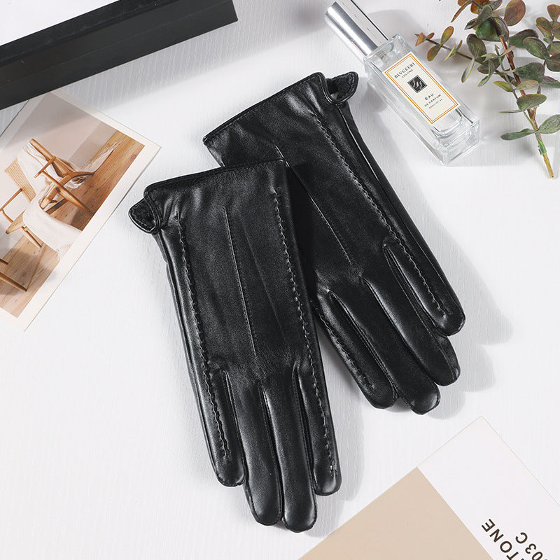 Women’s Warm Winter Leather Gloves with Touchscreen