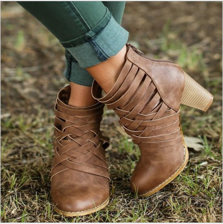 Cutout High Heels and Chunky Women’s Ankle Boots