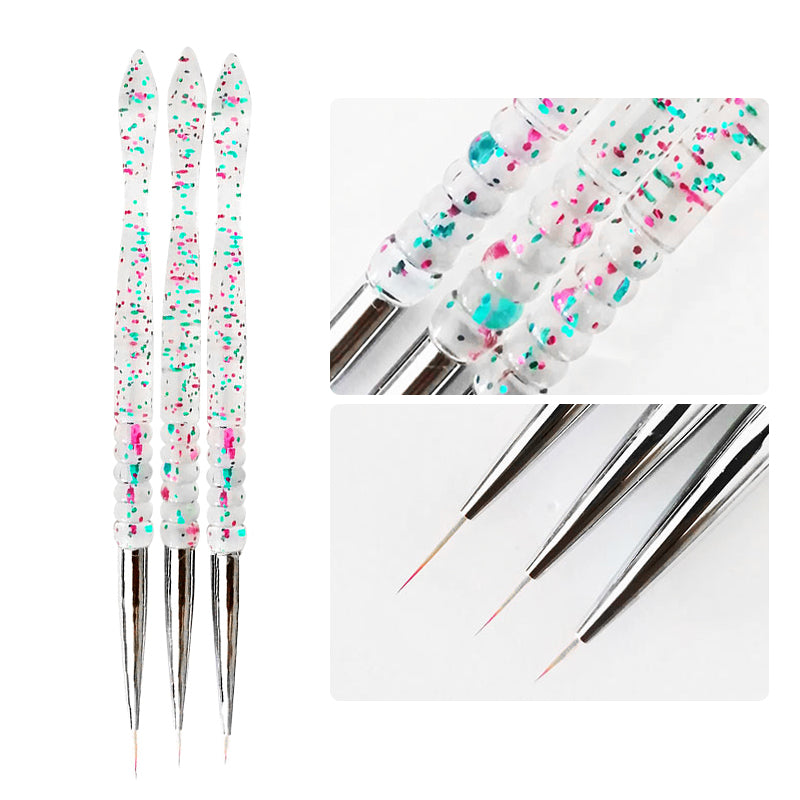 3Pcs UV Gel Nail Liner and Brush Set
