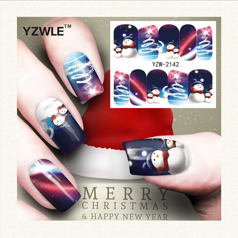 Nail Stickers Water Transfer for Winter Christmas Decor