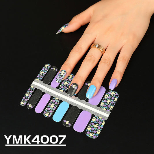 Halloween Skull and Maple Leaf Nail Stickers Collection