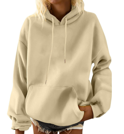 Women’s Thick Hooded Sweatshirt with Batwing Sleeves