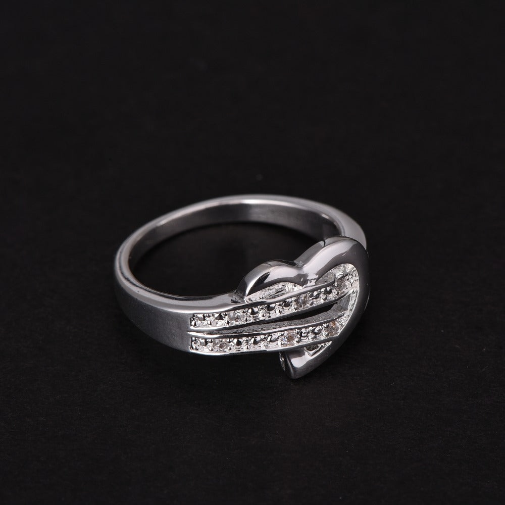 Heart-Shaped Diamond Ring Jewelry