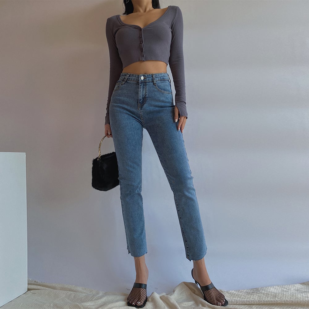 High Waist Slimming Stretch Jeans for Women