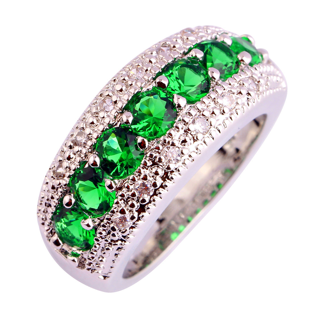 Olive Green Zircon Ring - Stylish Fashion Jewelry