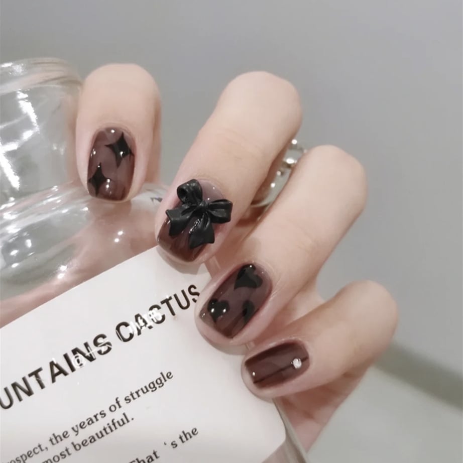Black Butterfly Star Mane Nail Patch Set