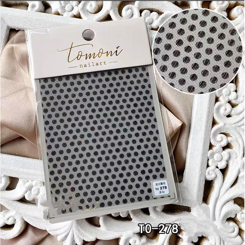 Lace Embossed Black and White Nail Decal Stickers