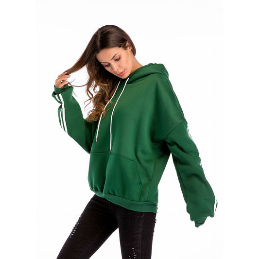 Women’s Thick Hooded Sweatshirt with Batwing Sleeves