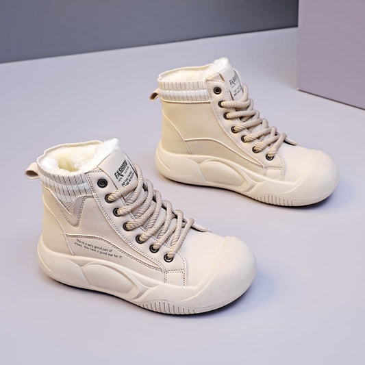 Women's Fleece-lined High-top Casual Shoes for Fall/Winter