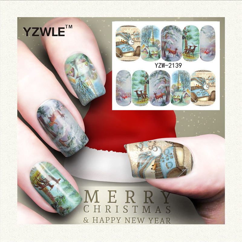 Nail Stickers Water Transfer for Winter Christmas Decor