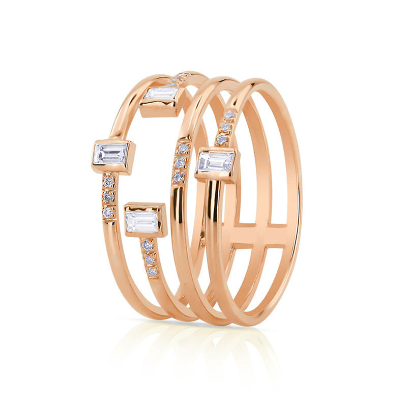 Women’s Silver-Plated Zircon Ring for Parties