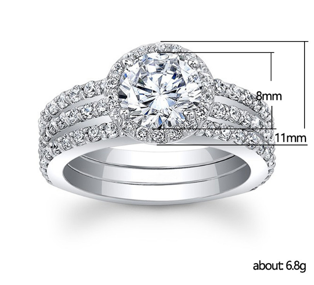 Simple Geometric Zircon Ring for Women’s Fashion