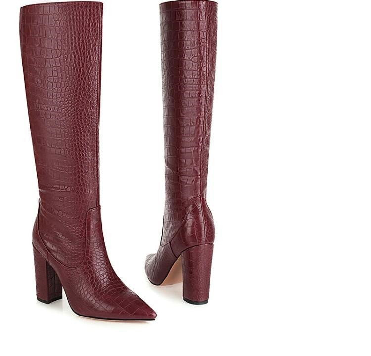 Pointed Super High Heel Snake Print Women’s Boots